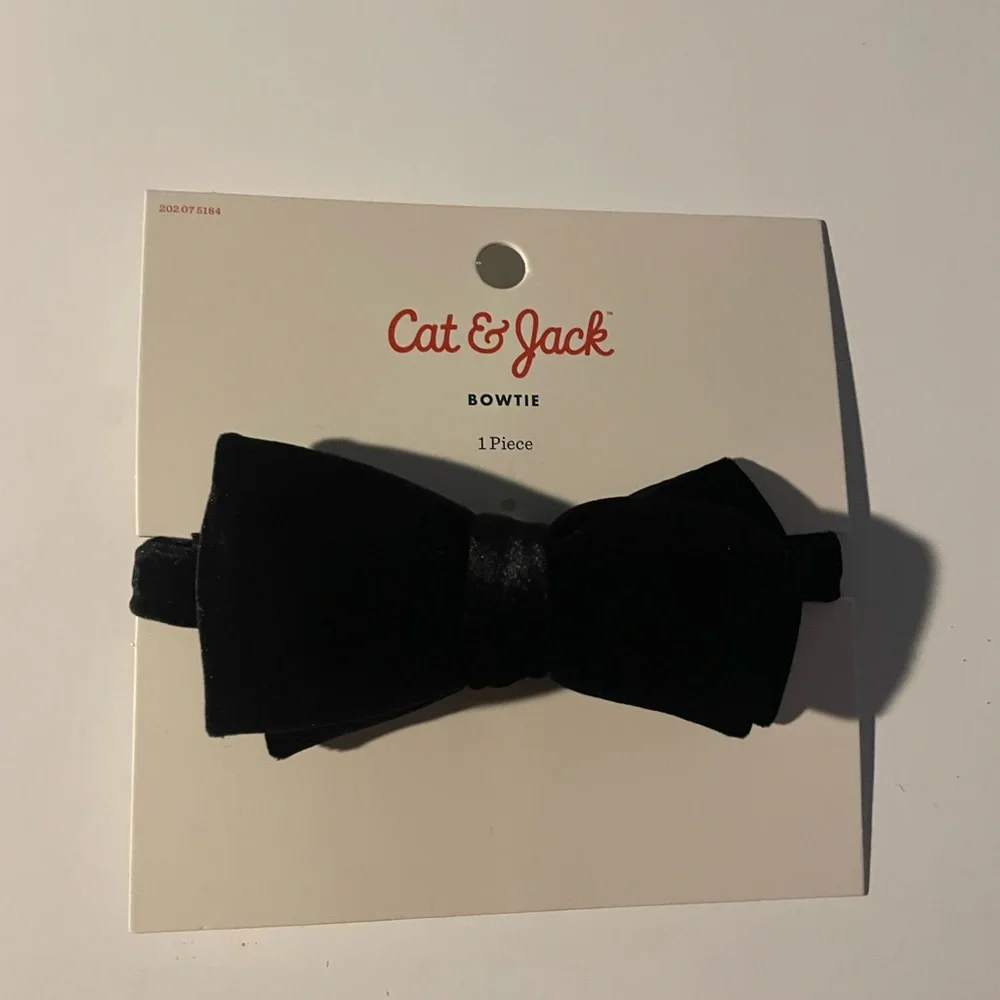 Cat & Jack Black Bow Tie Elegant Business Formal Attire Pre Tied NWT OSFM